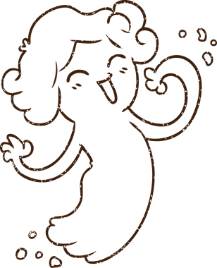 Bir insan tarafından çizilen Mutlu Hayalet Kömürü