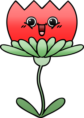 Bir insan tarafından çizilmiş rengarenk bir çiçek karikatürü.