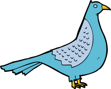 Bir insan tarafından çizilmiş çizgi film kuşu.