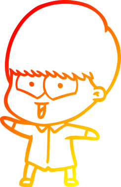 Bir insan tarafından çizilen mutlu bir çocuğun sıcak çizgi çizimi.