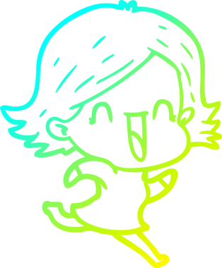 Bir insan tarafından çizilmiş mutlu bir karikatür çizimi.