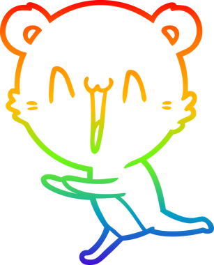 gökkuşağı gradyanı çizimi bir insan tarafından çizilmiş bir ayı karikatürü