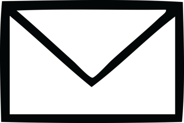 Bir insan tarafından çizilmiş kağıt bir zarfın çizgi çizimi