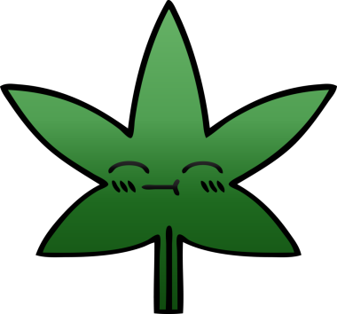 Bir insan tarafından çizilmiş marihuana yaprağının gölgeli çizgi filmi.