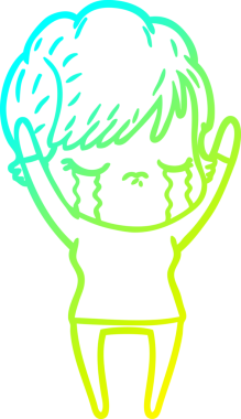 Bir insan tarafından çizilmiş ağlayan bir karikatür çizimi.