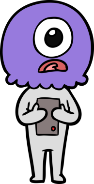 Çizgi film Tepegöz uzaylı uzay adamı bir insan tarafından çizildi.