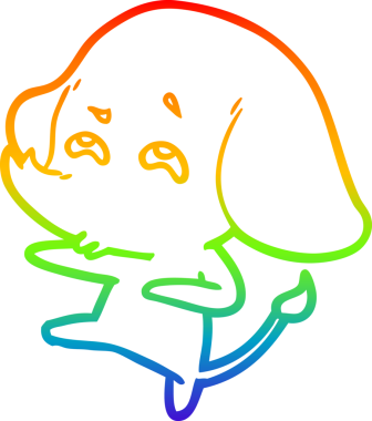 gökkuşağı gradyan çizimi bir insan tarafından çizilmiş bir fil karikatürü