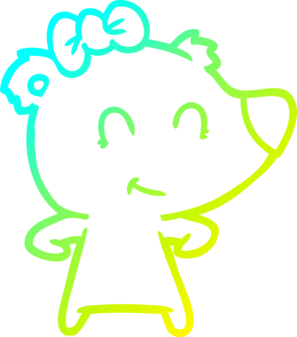 Bir insan tarafından çizilmiş bir dişi ayı çizgi filmi.