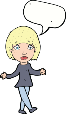 Bir insan tarafından çizilmiş konuşma balonlu bir karikatür.