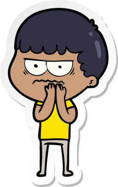 Bir insan tarafından çizilmiş bir karikatür çıkartması.