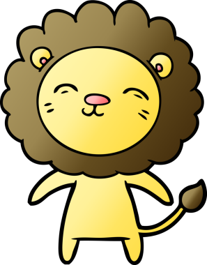 Bir insan tarafından çizilmiş çizgi film aslanı.