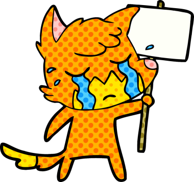 Bir insan tarafından çizilmiş üzgün küçük tilki çizgi film karakteri.