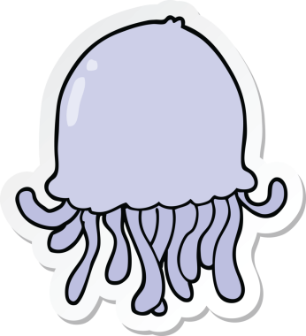 Bir insan tarafından çizilmiş bir denizanasının çıkartması.