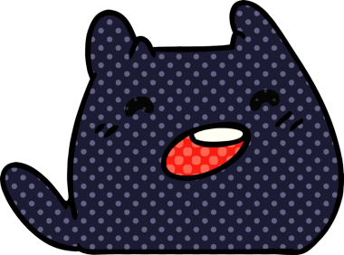 Bir insan tarafından çizilmiş bir kawai kedisinin karikatür çizimi