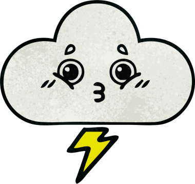 Bir insan tarafından çizilmiş fırtına bulutunun retro grunge deseni.