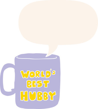 Dünya 'nın en iyi kocası konuşma baloncuğu olan eski tarz bir insan tarafından çizilmiş.