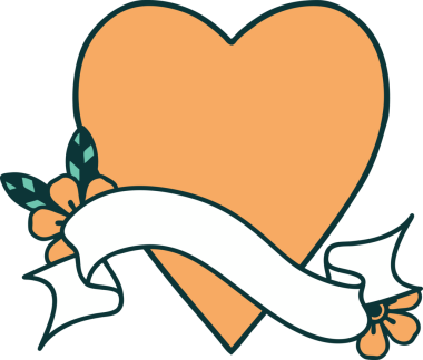 Bir insan tarafından çizilmiş kalp sancağıyla geleneksel dövme