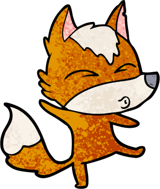 Bir insan tarafından çizilmiş tilki çizgi film karakteri