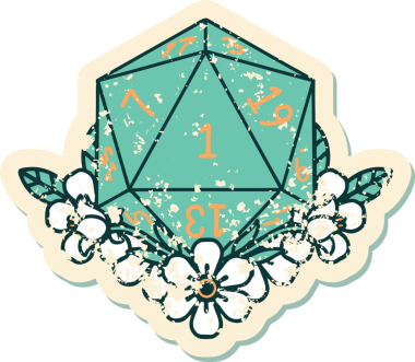 Doğal bir zarın grunge sticker 'ı bir insan tarafından çizilmiş çiçek elementleriyle yuvarlanıyor.