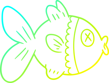 Bir insan tarafından çizilen Japon balığının soğuk gradyan çizgisi.