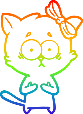 gökkuşağı gradyanı çizimi bir insan tarafından çizilmiş çizgi film kedisi