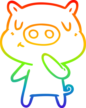 gökkuşağı gradyan çizgi çizimi bir insan tarafından çizilmiş içerikli domuz