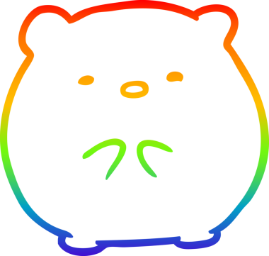 Gökkuşağı gradyan çizgisi bir insan tarafından çizilmiş şirin bir kutup ayısı çizimi