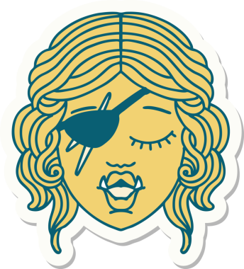 Bir insan tarafından çizilmiş bir Ork haydut karakterinin çıkartması