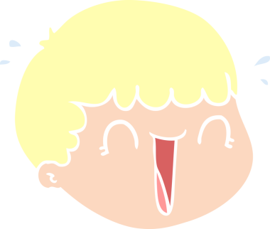 Bir insan tarafından çizilmiş düz renkli erkek yüzü