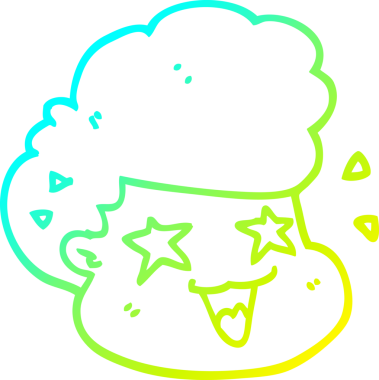 Bir çizgi film karakteri, bir insan tarafından çizilmiş heyecanlı bir çocuk.