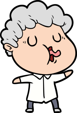 Bir insan tarafından çizilmiş bir karikatür adam.