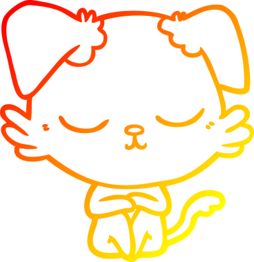 Bir insan tarafından çizilmiş sevimli bir köpeğin sıcak çizgi çizgisi.