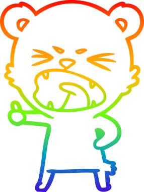 Bir insan tarafından çizilmiş kızgın bir çizgi film ayısının çizimi.