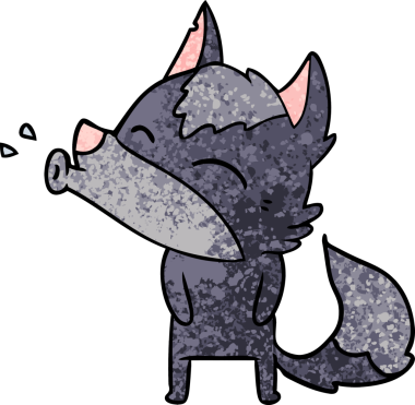 Bir insan tarafından çizilmiş uluyan kurt çizgi filmi.