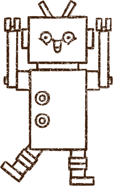 Robot Kömür Bir insan tarafından çizilmiş