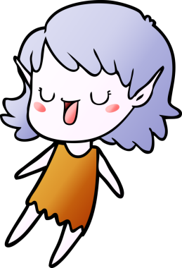 Bir insan tarafından çizilmiş bir elf kızı.