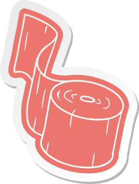 Bir insan tarafından çizilmiş tuvalet kağıdı çıkartması.