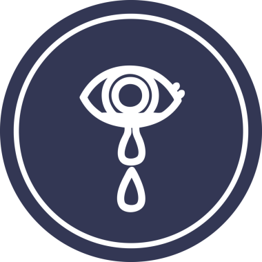 Ağlayan göz yuvarlak simgesi insan tarafından çizilmiş.