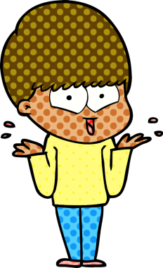 Bir insan tarafından çizilmiş mutlu çocuk çizgi filmi.