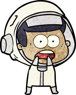 Karikatür bir insan tarafından çizilen astronotu şaşırttı.