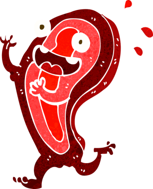 Bir insan tarafından çizilmiş et karikatürü karakteri