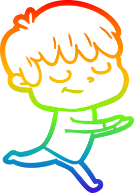 gökkuşağı gradyan çizgi çizimi bir insan tarafından çizilmiş mutlu bir çocuk