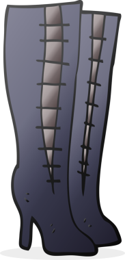 Bir insan tarafından çizilmiş serbest çizim yüksek çizmeler.