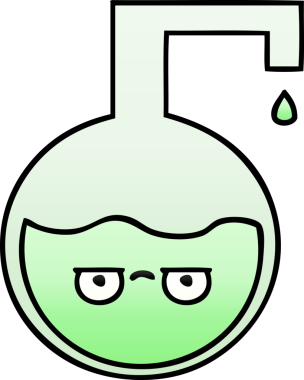 Bir insan tarafından çizilen bilimsel bir deneyin gölgelenmiş karikatürü.