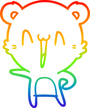 gökkuşağı gradyanı çizimi bir insan tarafından çizilmiş mutlu ayı karikatürü