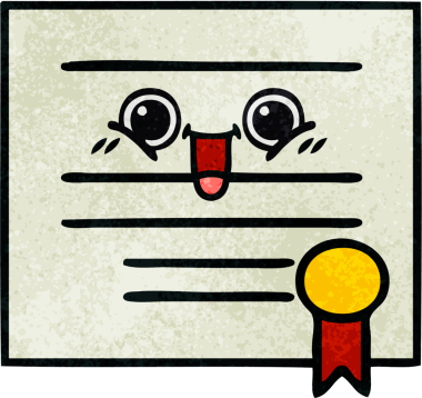 Bir insan tarafından çizilmiş mezuniyet diplomasının retro grunge dokusu.