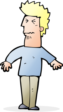 Çizgi film bir insan tarafından çizilmiş stresli adam