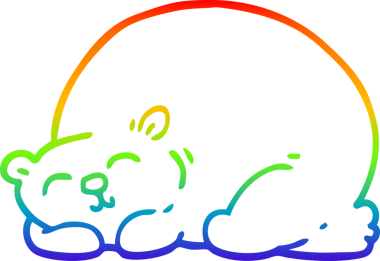 Çizgi film içeriğinin gökkuşağı gradyanı çizimi bir insan tarafından çizilmiş.