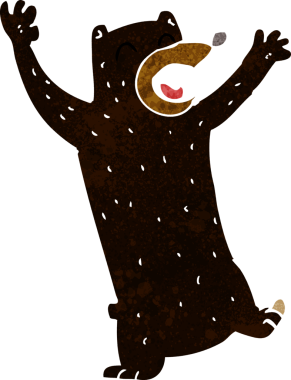 bir insan tarafından çizilmiş kara ayı çizgi filmi