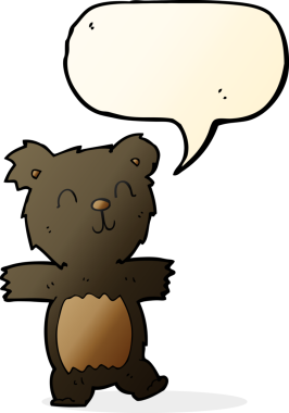 Bir insan tarafından çizilmiş tatlı siyah ayı yavrusu.